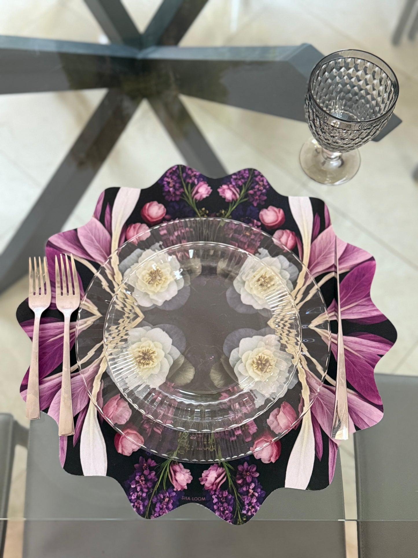 Placemats Set of 6 Aurora Floral Curvy