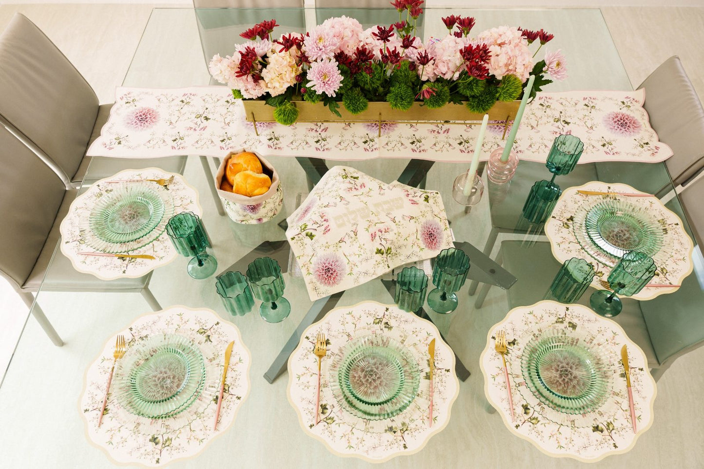 Table Runner Blush Garden
