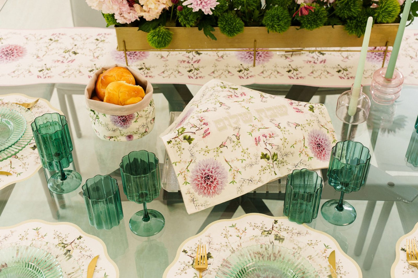 Challah Cover Blush Garden
